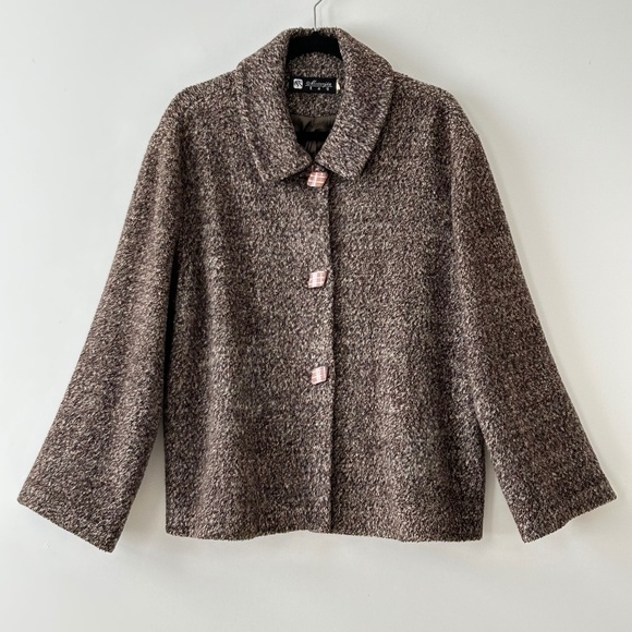 Vintage Meierjia Heather Gray Button Up Jacket - Picture 1 of 16
